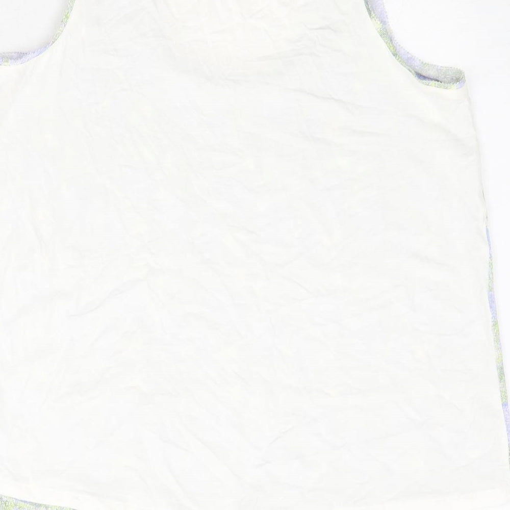 Marks & Spencer Womens Multicoloured Geometric Polyester Basic Tank Size 8 Scoop Neck