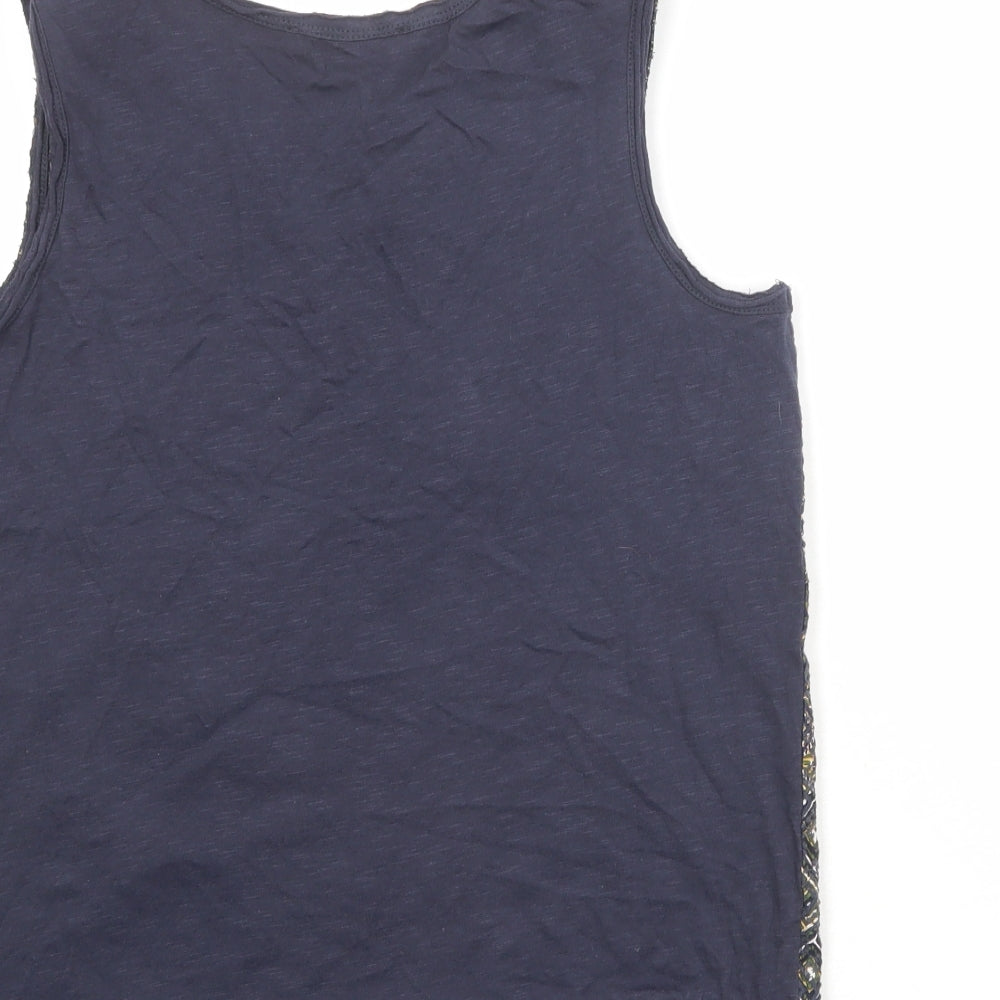 NEXT Womens Multicoloured Geometric 100% Cotton Basic Tank Size 10 V-Neck