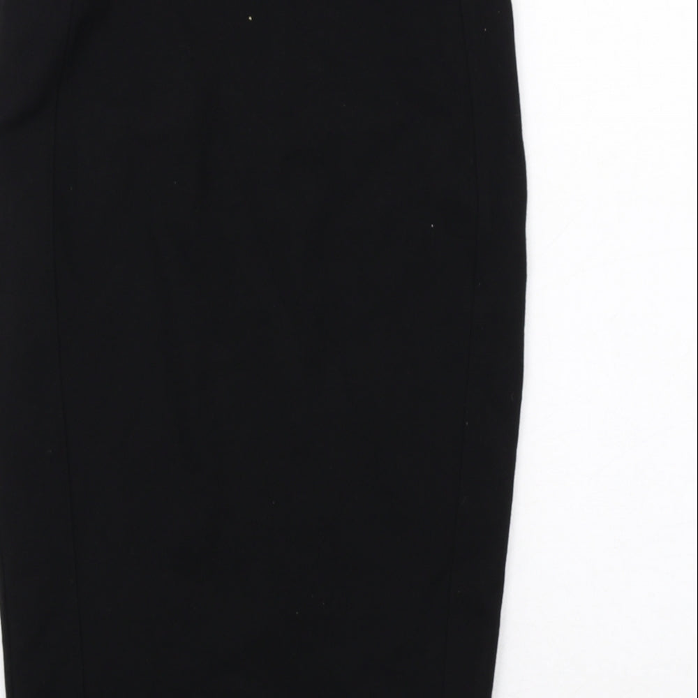 River Island Womens Black Viscose Bandage Skirt Size 8