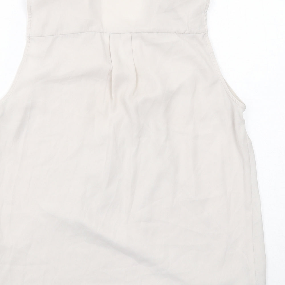 River Island Womens Grey Polyester Basic Tank Size 10 Collared