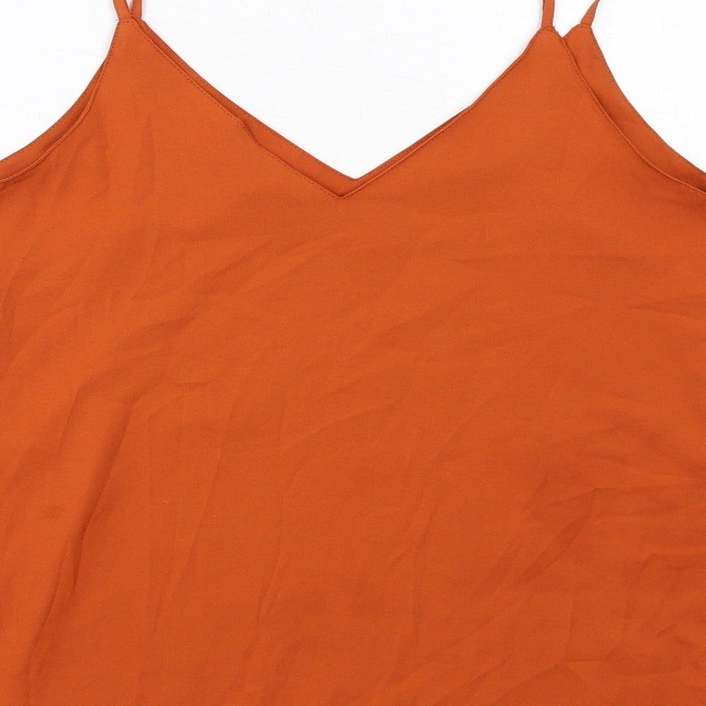 ASOS Womens Orange Polyester Camisole Tank Size 10 V-Neck