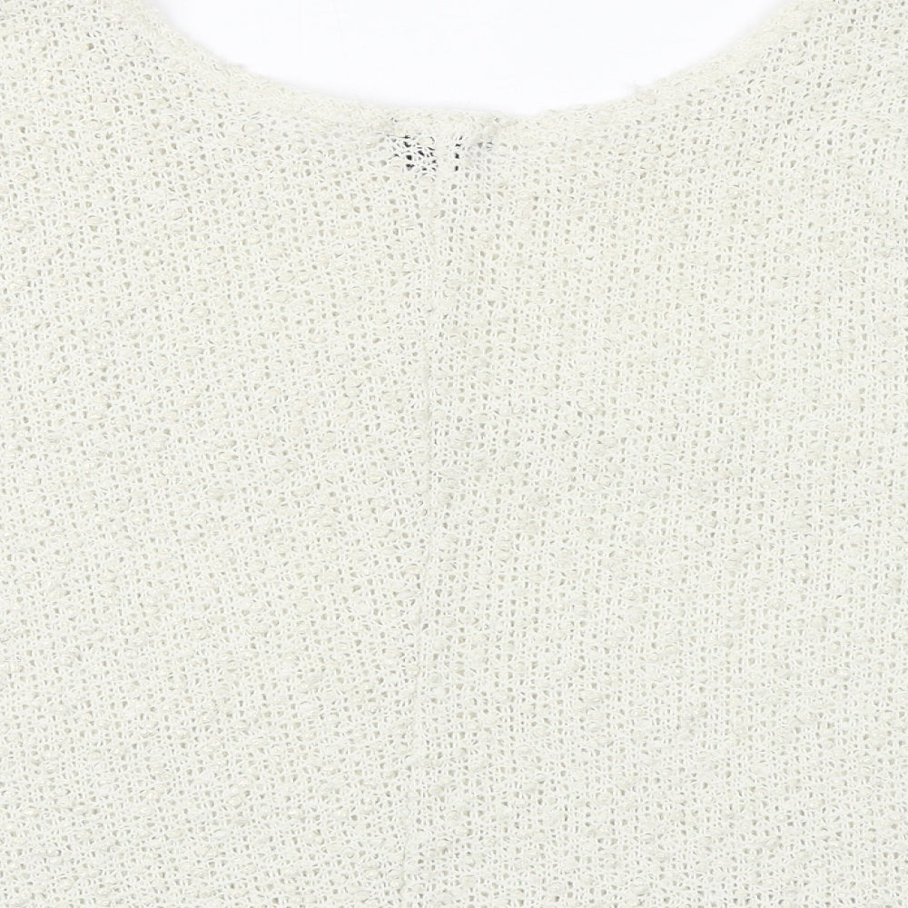H&M Womens Beige Polyester Basic Blouse Size S Boat Neck