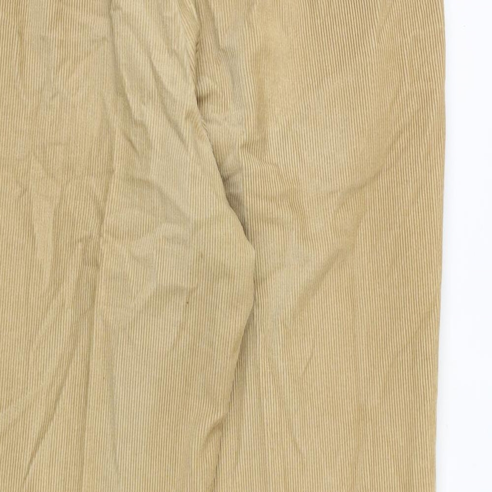 Marks & Spencer Mens Brown Cotton Trousers Size 36 in Regular Zip