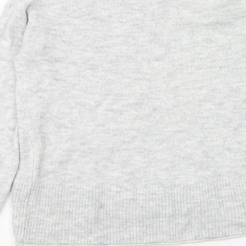 H&M Womens Grey Roll Neck Acrylic Pullover Jumper Size M