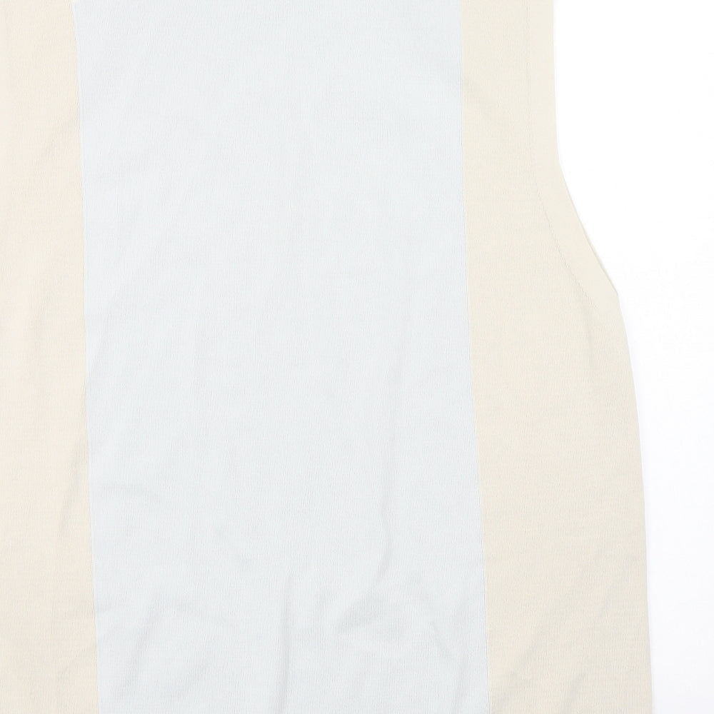 Zara Womens Beige Colourblock Viscose A-Line Size S Round Neck Pullover