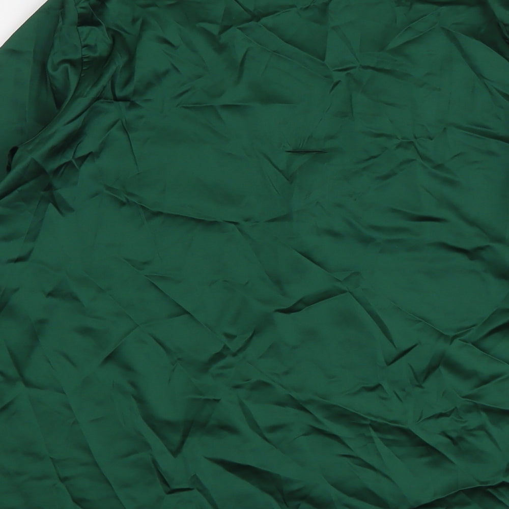 Chicme Womens Green Polyester Basic Blouse Size XL V-Neck