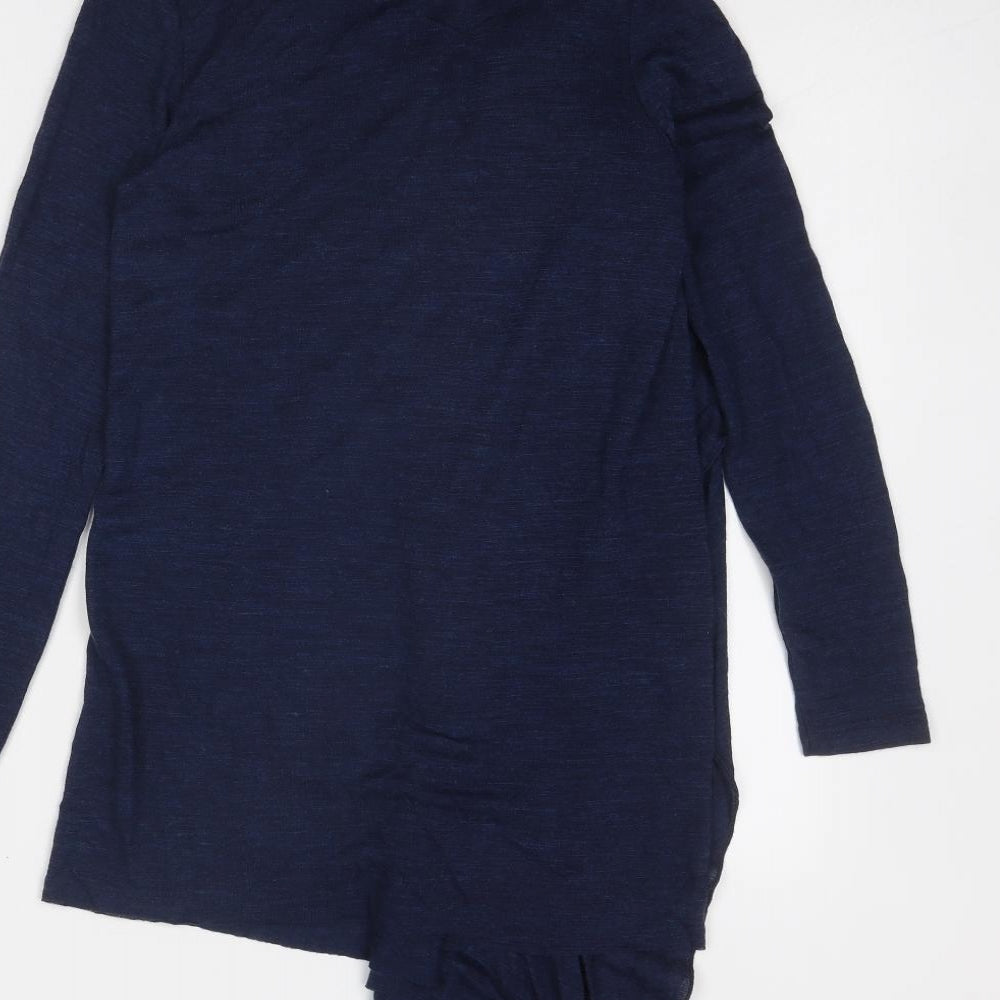 River Island Womens Blue V-Neck Acrylic Pullover Jumper Size 8