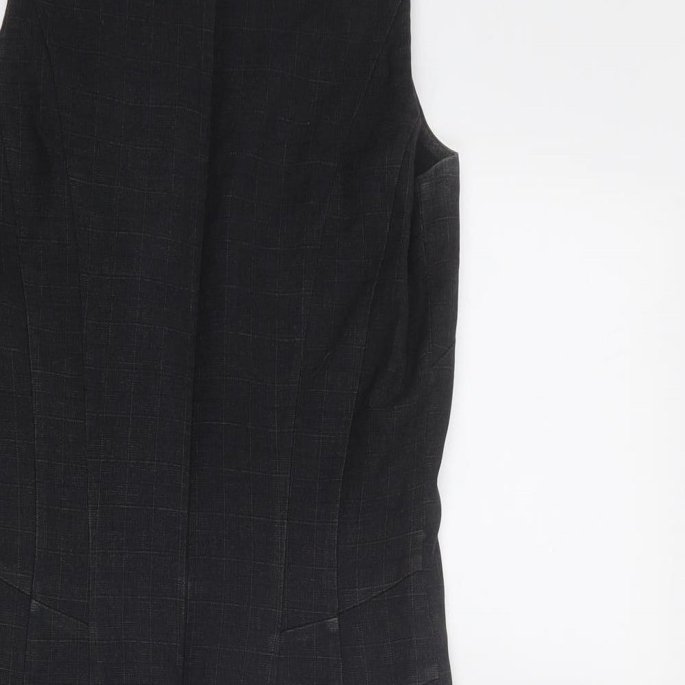 NEXT Womens Grey Polyester Shift Size 8 Round Neck Zip