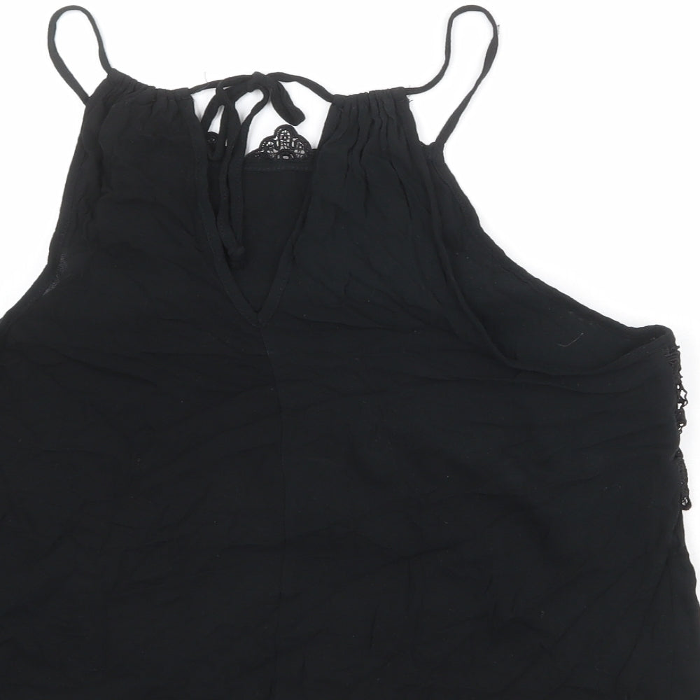 Pins & Needles Womens Black Viscose Basic Tank Size L Halter