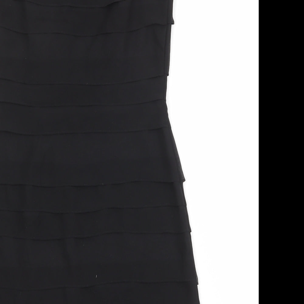 Et Vous Womens Black Polyester Shift Size 10 Round Neck Zip