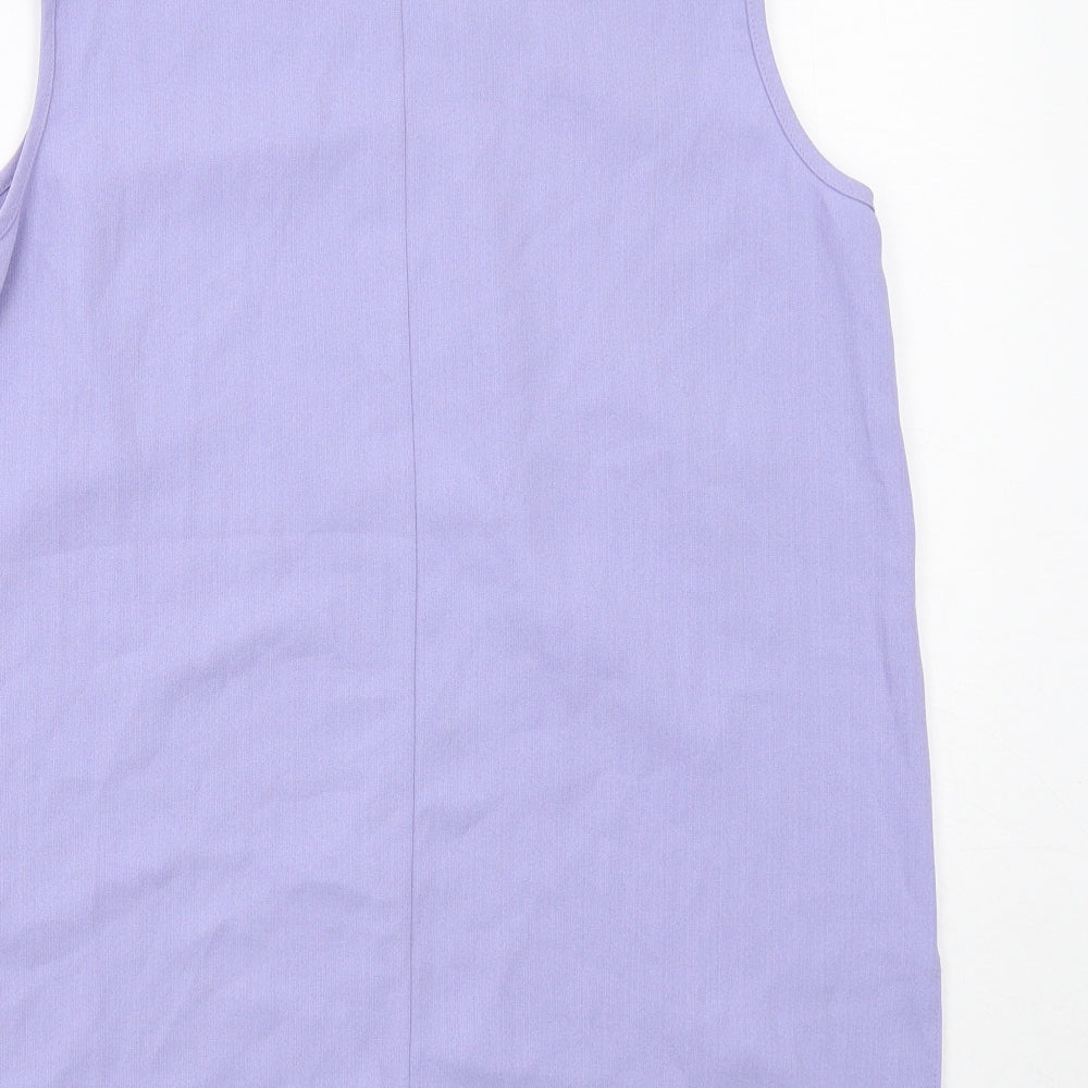 essence Womens Purple Polyester Basic Tank Size 16 Boat Neck