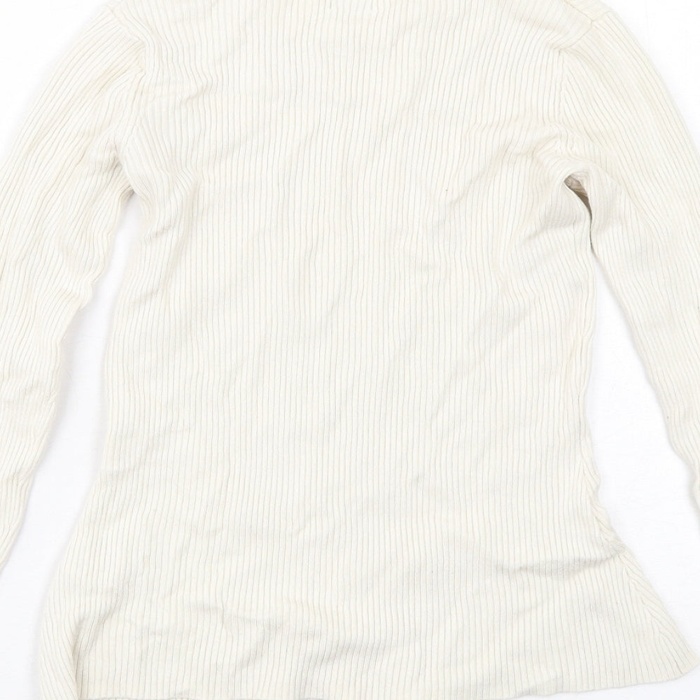 River Island Womens Ivory Round Neck Viscose Pullover Jumper Size 10