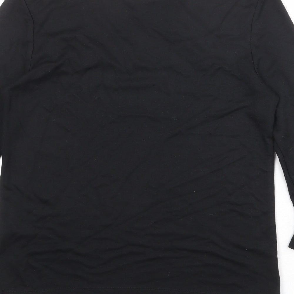 ORSAY Womens Black Viscose Basic Blouse Size M Round Neck - Lace Details