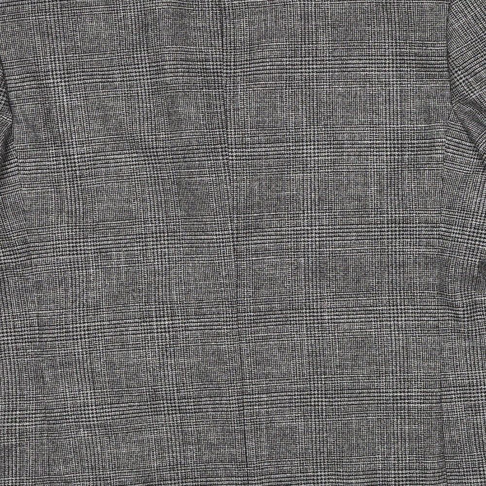 Marks & Spencer Mens Grey Plaid Viscose Jacket Suit Jacket Size 42 Regular