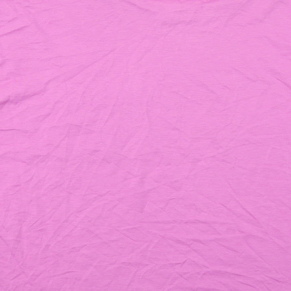 Christian Siriano Womens Purple Cotton Basic T-Shirt Size XL Round Neck