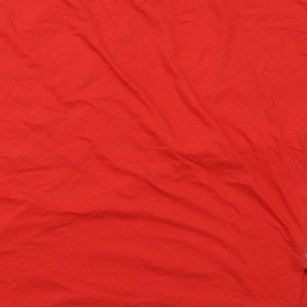 Zara Womens Red Cotton Basic T-Shirt Size S Round Neck