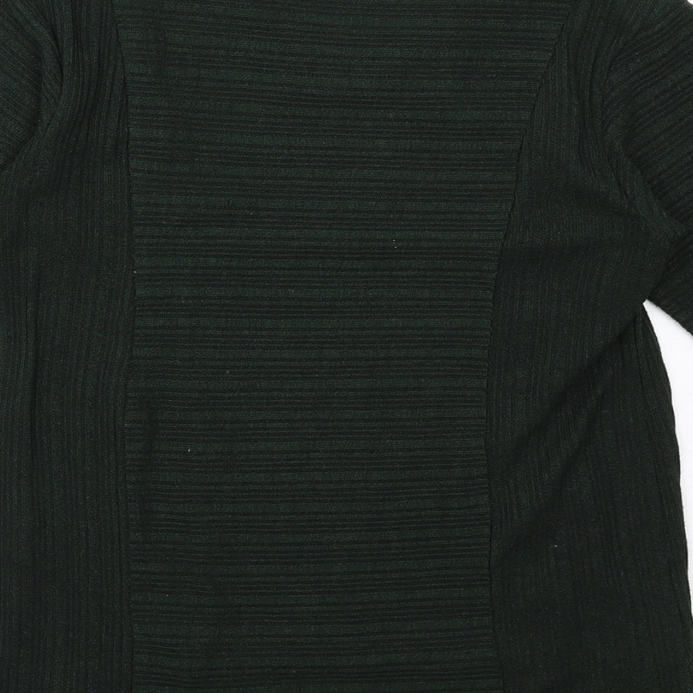 Blu Sand Womens Green V-Neck Cotton Pullover Jumper Size M
