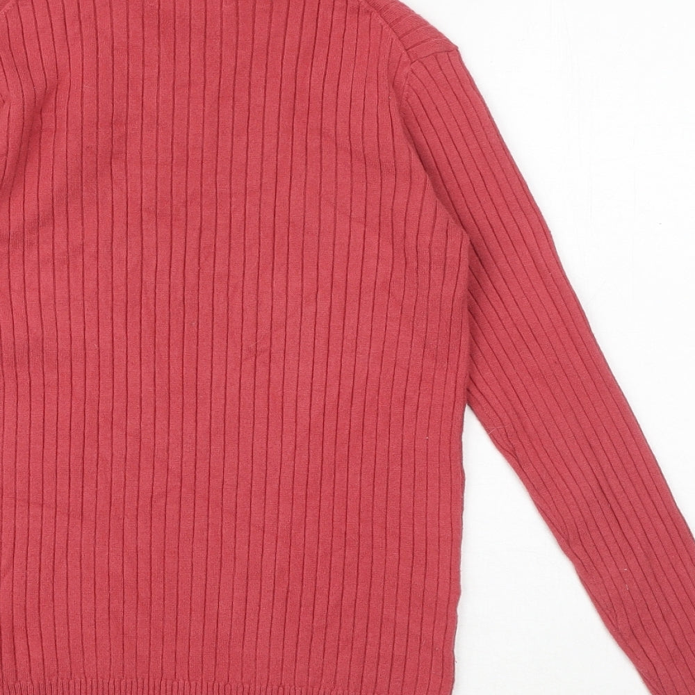 Premise Womens Red High Neck Viscose Pullover Jumper Size M