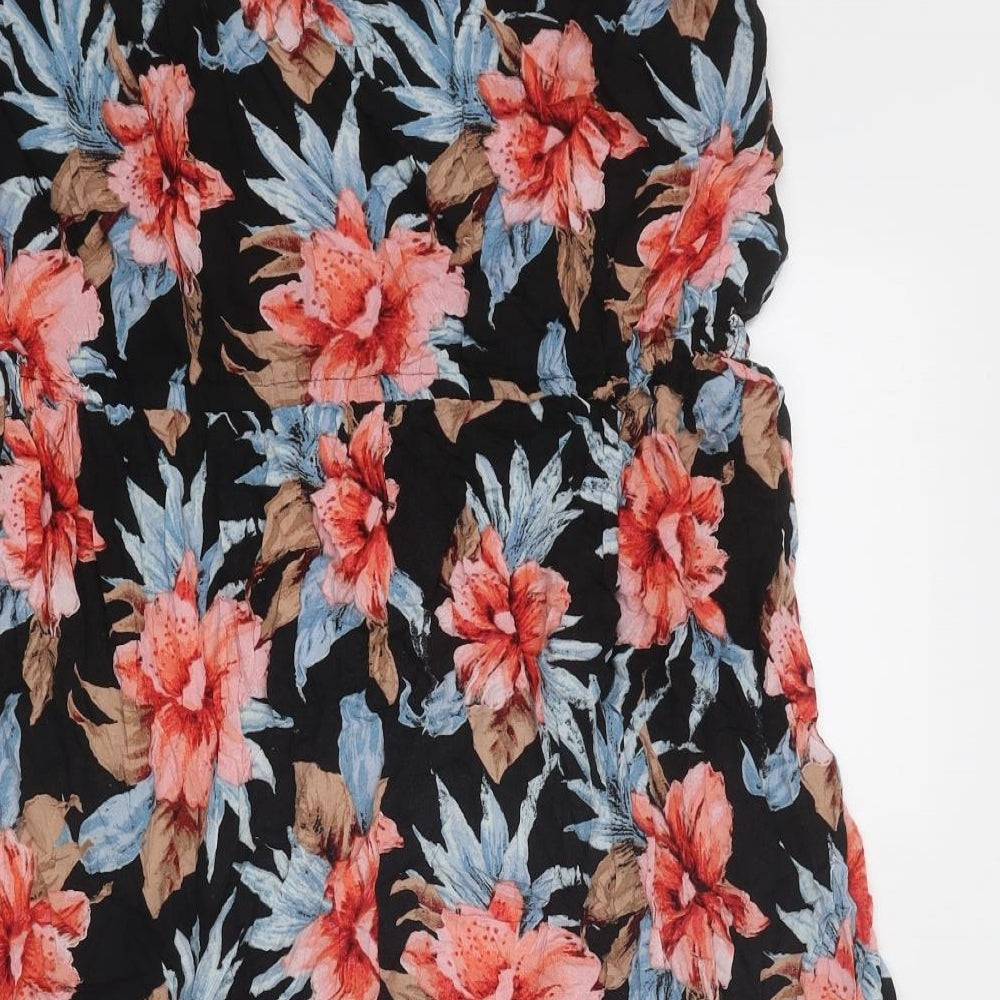 New Look Womens Multicoloured Floral Viscose A-Line Size 14 Off the Shoulder Pullover