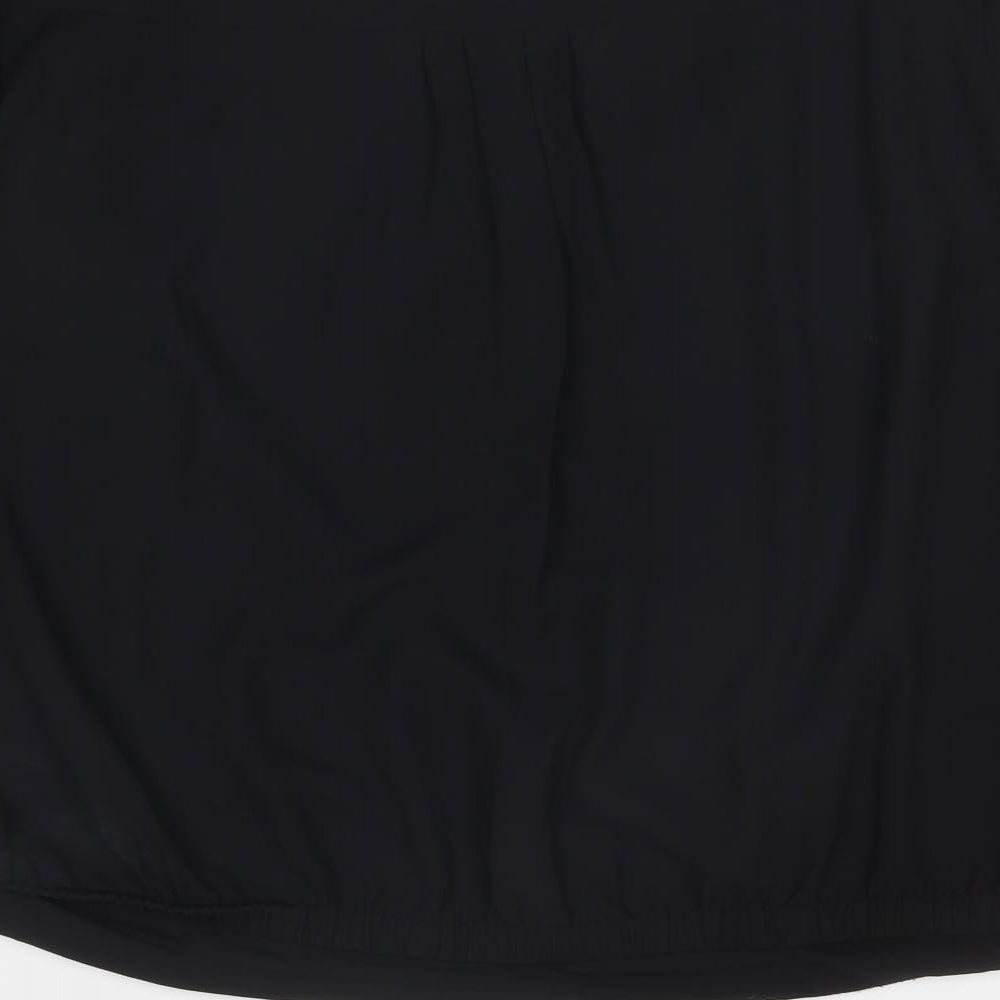 H&M Womens Black Polyester Basic Blouse Size 12 Round Neck