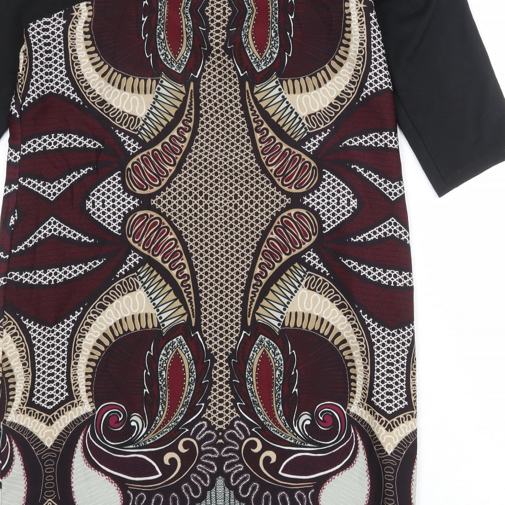 Per Una Womens Multicoloured Geometric Polyester A-Line Size 14 Round Neck Pullover
