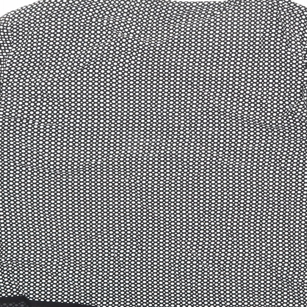Marks & Spencer Womens Black Polka Dot Viscose Basic Blouse Size 12 Round Neck