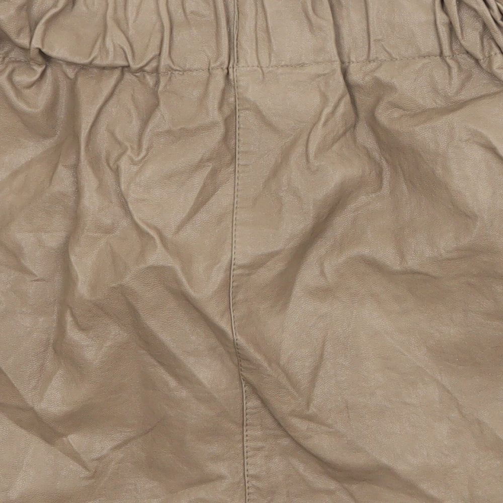 Zara Womens Brown Polyester A-Line Skirt Size XS
