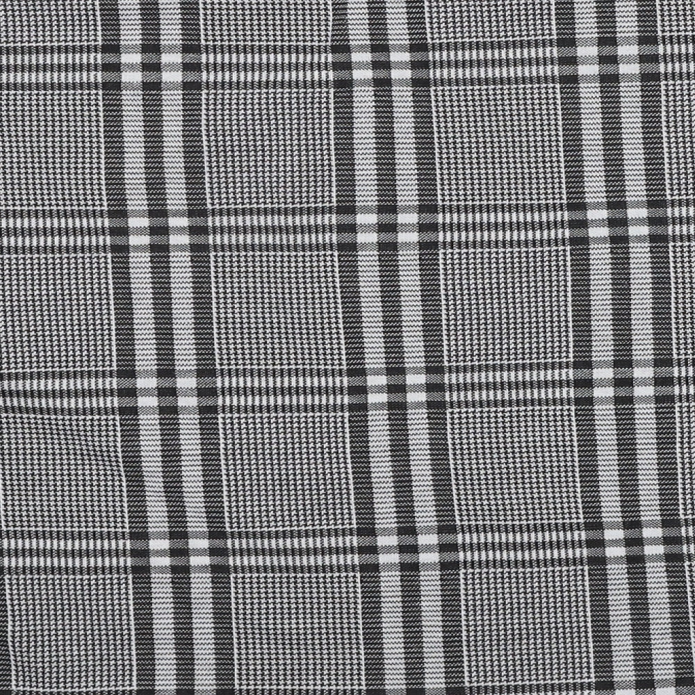 Innocence Womens Black Plaid Polyester Basic T-Shirt Size 14 Round Neck