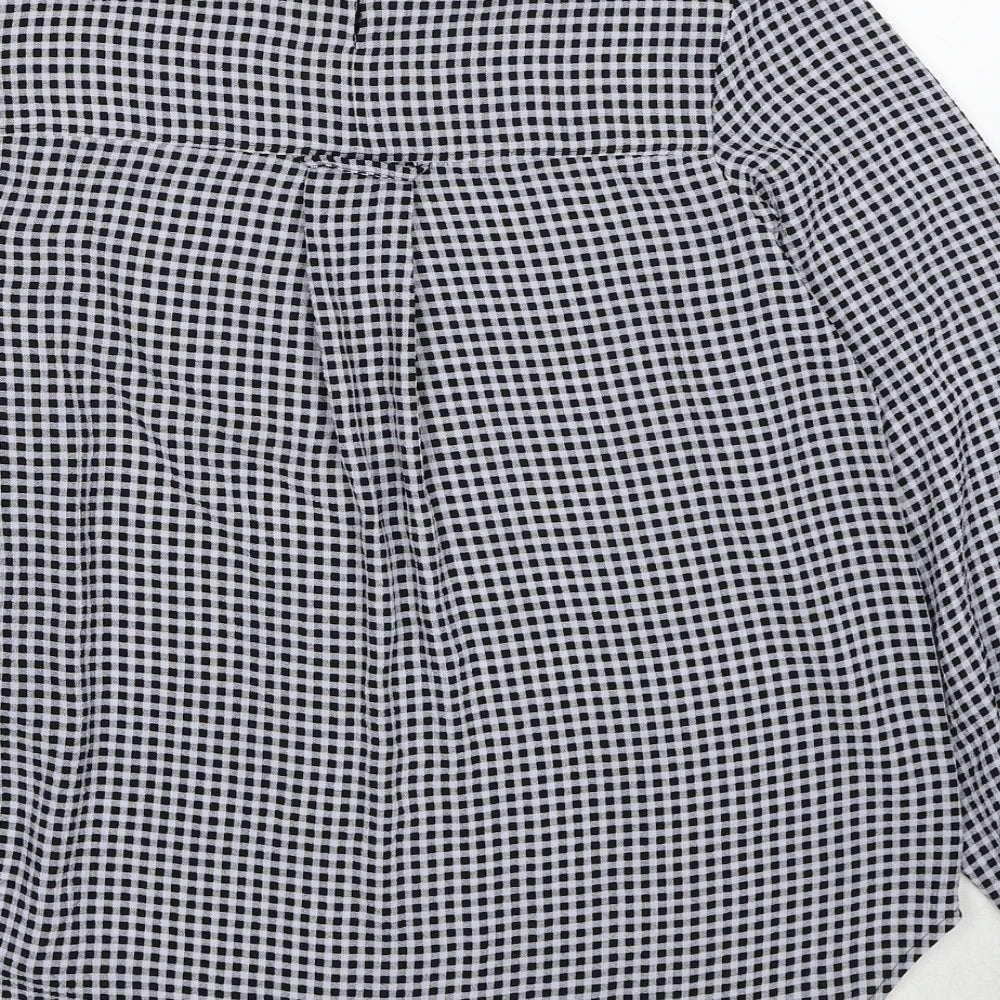 Marks & Spencer Womens Black Geometric Polyester Basic Blouse Size 10 Round Neck