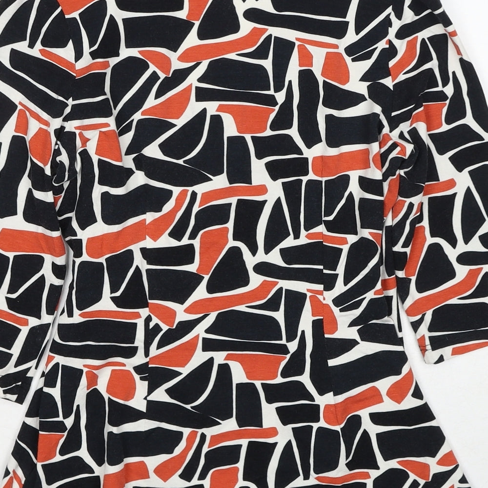 Minuet Womens Multicoloured Geometric Viscose Basic Blouse Size 10 Collared - Wrap Style