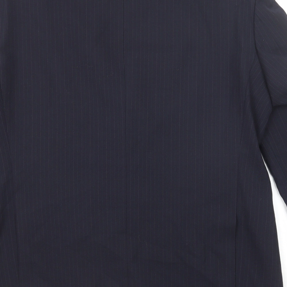 Marks & Spencer Mens Blue Striped Wool Jacket Suit Jacket Size 42 Regular