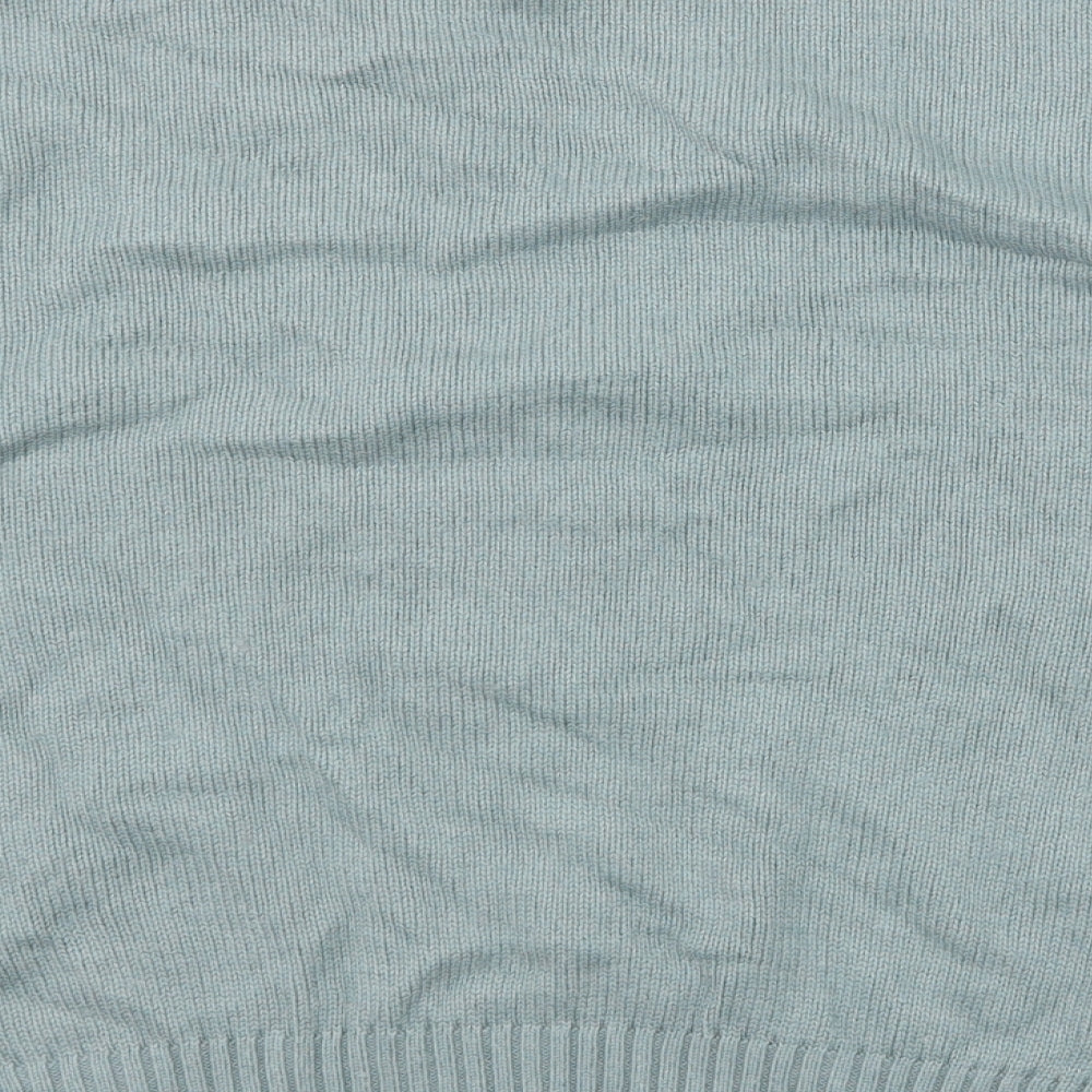 Marks & Spencer Womens Blue Round Neck Cotton Pullover Jumper Size M