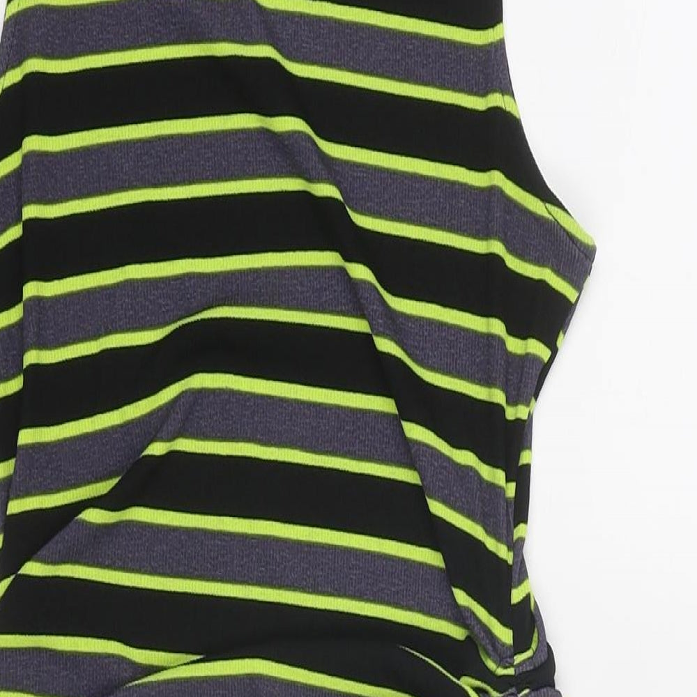 Divided by H&M Womens Black Striped Polyester Tank Dress Size S Round Neck Pullover