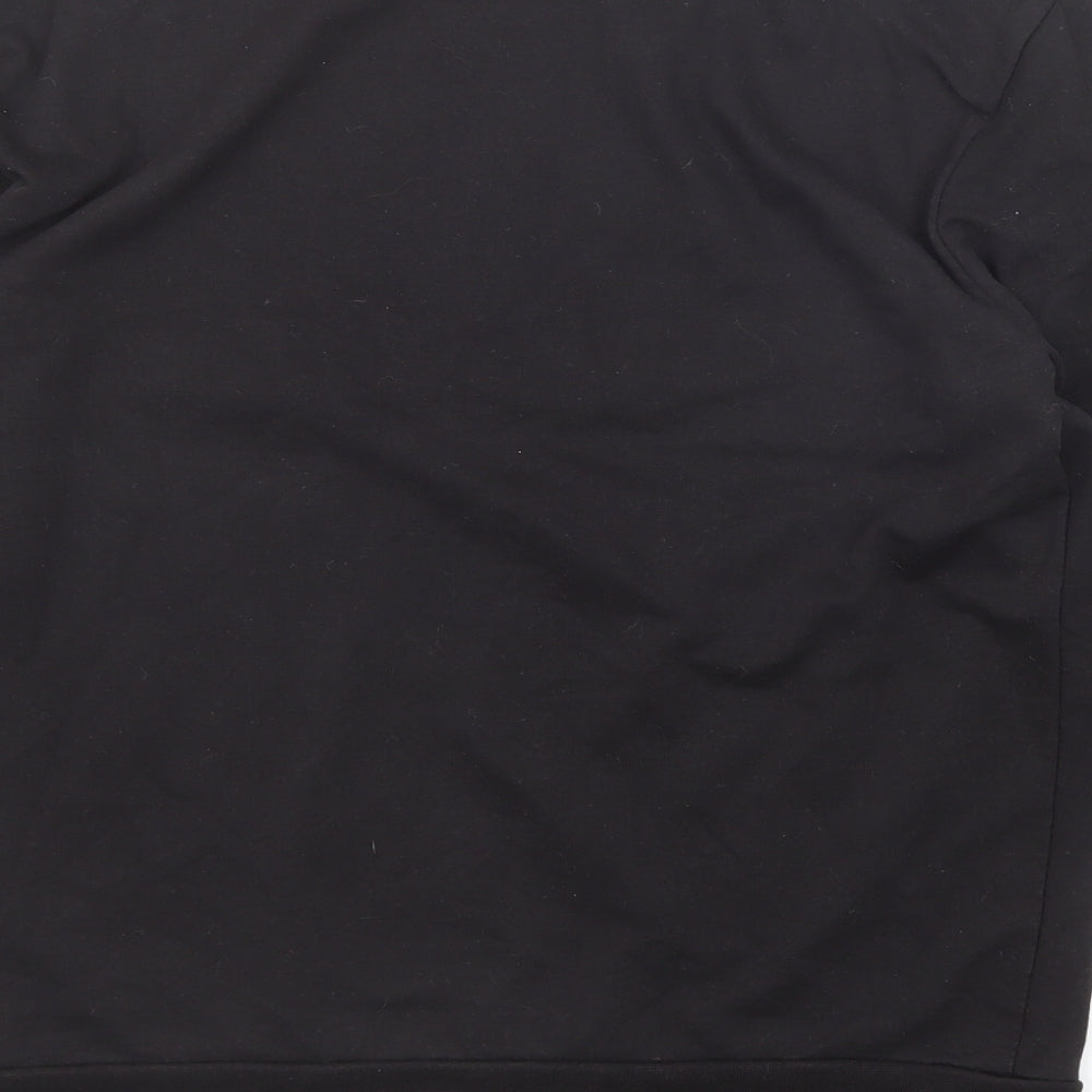 Boohoo Womens Black Cotton Pullover Sweatshirt Size S Pullover
