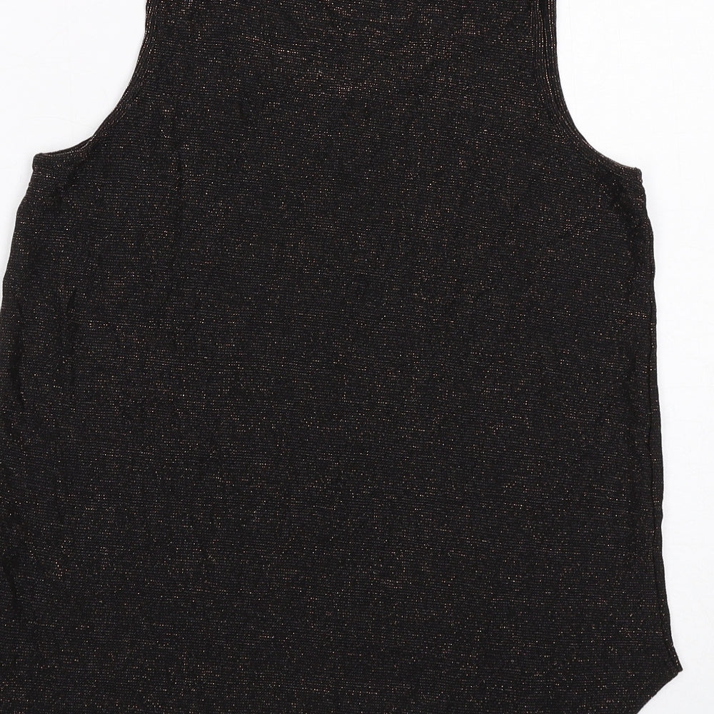 NEXT Womens Black Viscose Basic Tank Size 10 Scoop Neck