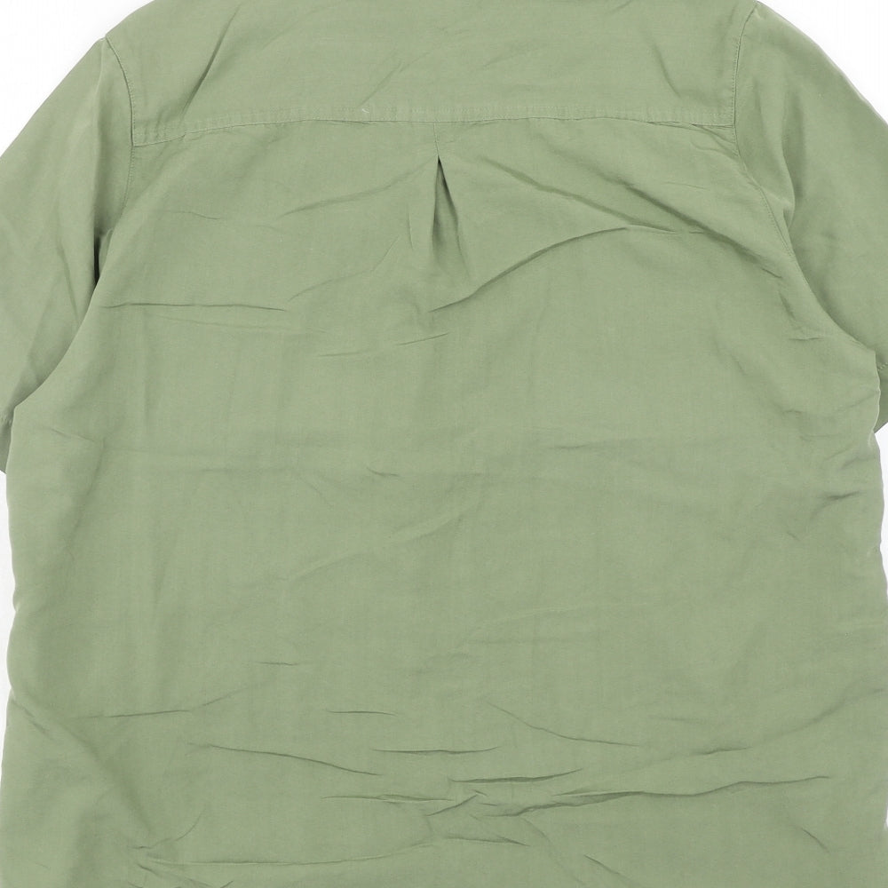 Damart Womens Green Viscose Basic Button-Up Size 16 Collared