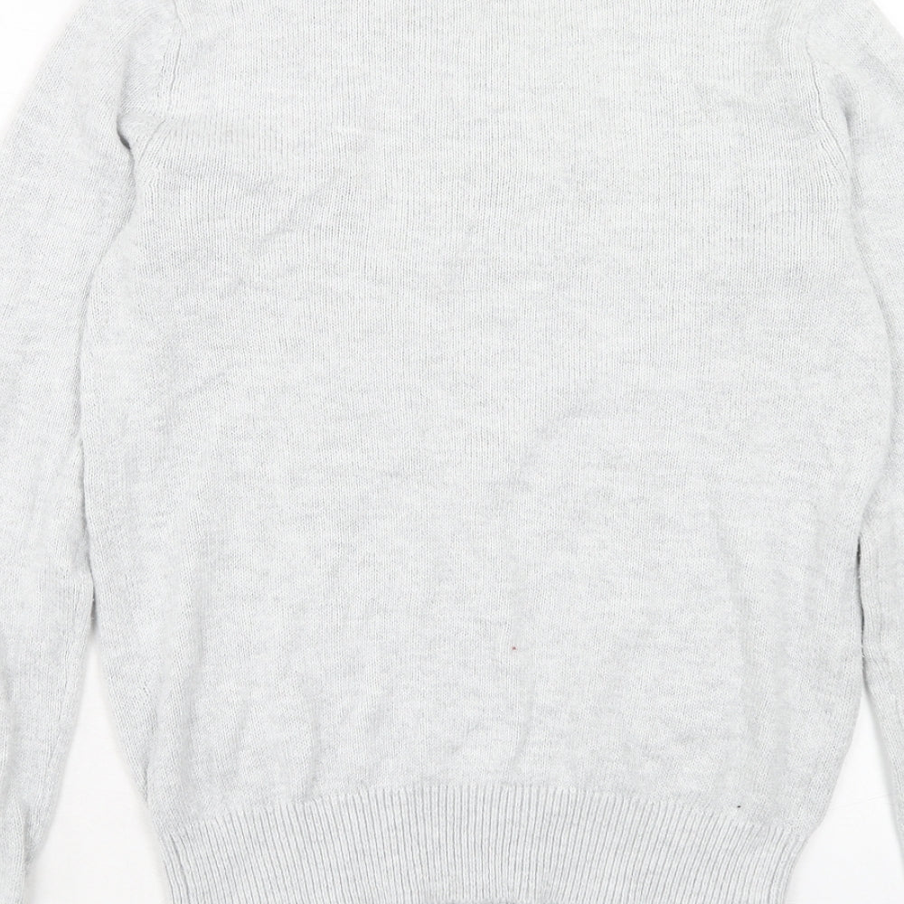 Dorothy Perkins Womens Grey Round Neck Cotton Pullover Jumper Size 8