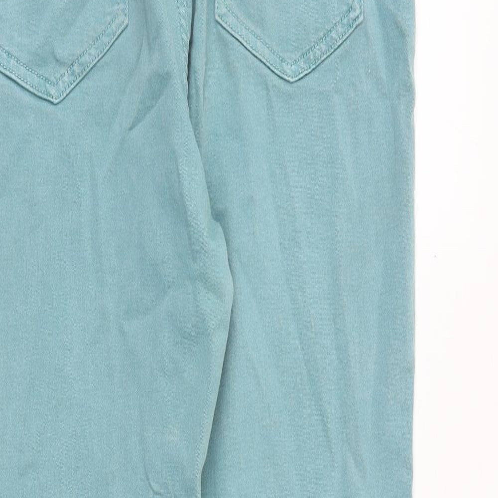 Marks & Spencer Womens Blue Cotton Skinny Jeans Size 12 Slim Zip