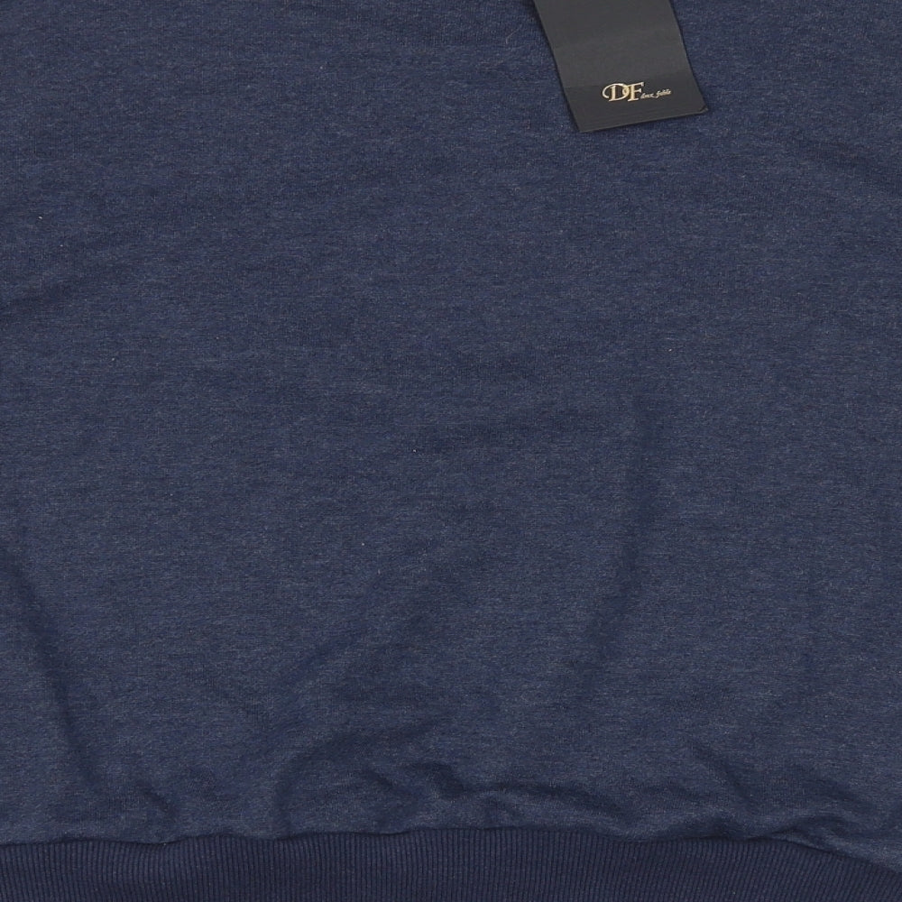 DF Womens Blue 100% Cotton Pullover Sweatshirt Size S Pullover - Cold Shoulder