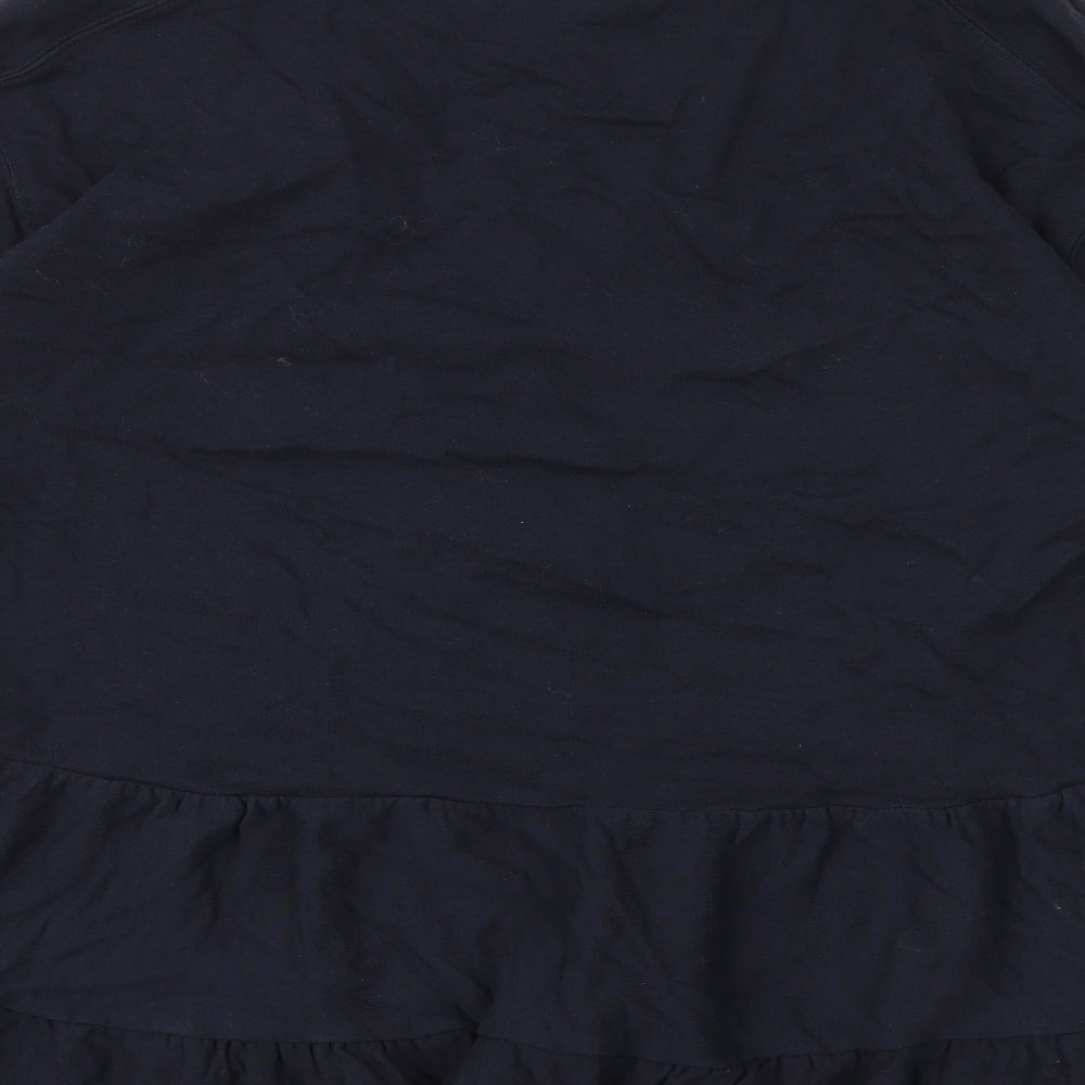 River Island Womens Blue Cotton Jumper Dress Size M Round Neck Pullover