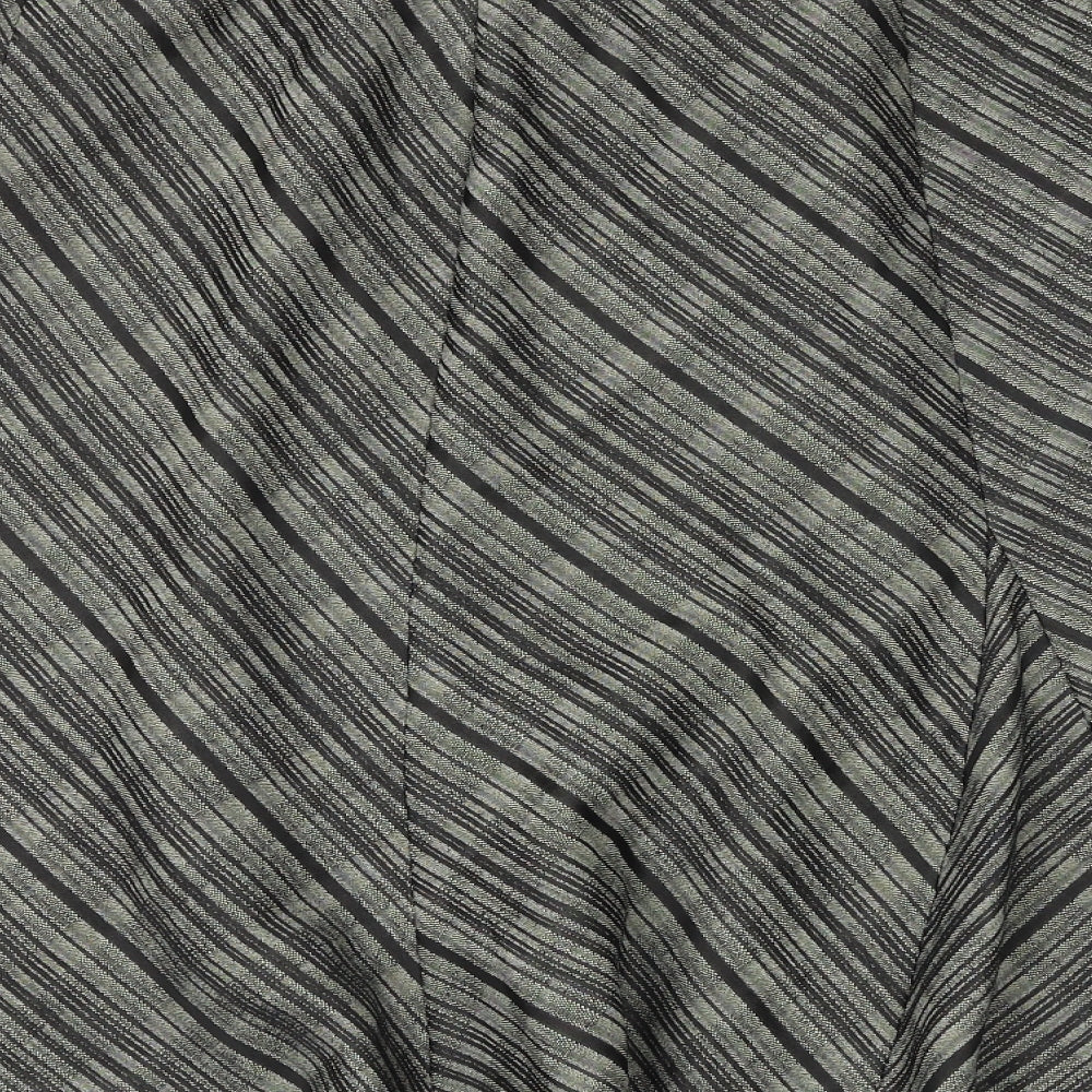 Marks & Spencer Womens Black Striped Polyester Swing Skirt Size 14