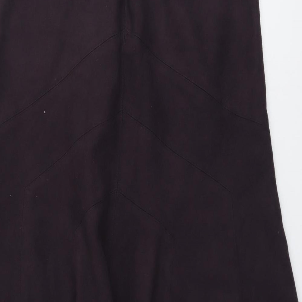 Marks & Spencer Womens Purple Polyester Swing Skirt Size 12 Zip