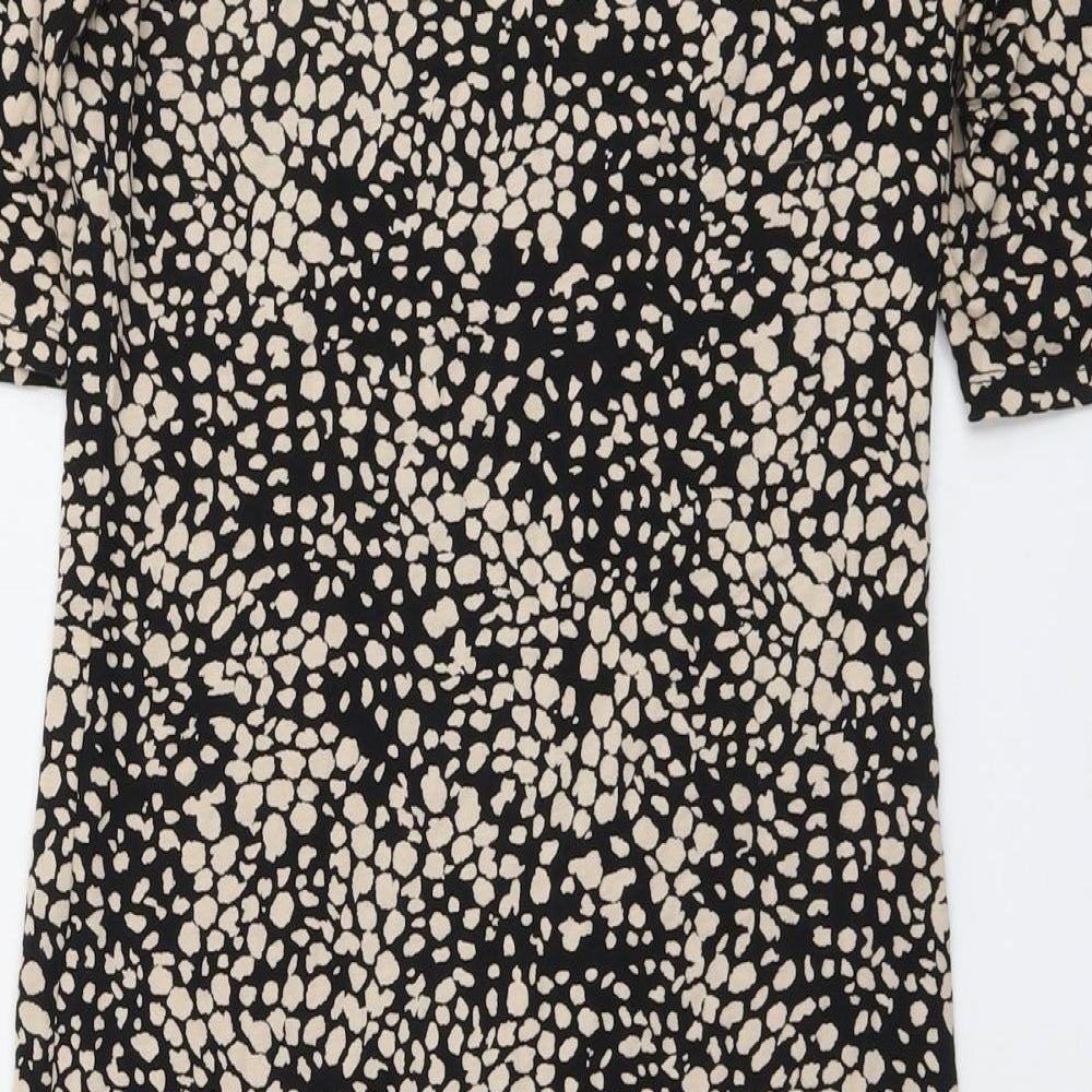 H&M Womens Black Geometric Cotton A-Line Size M Round Neck Pullover