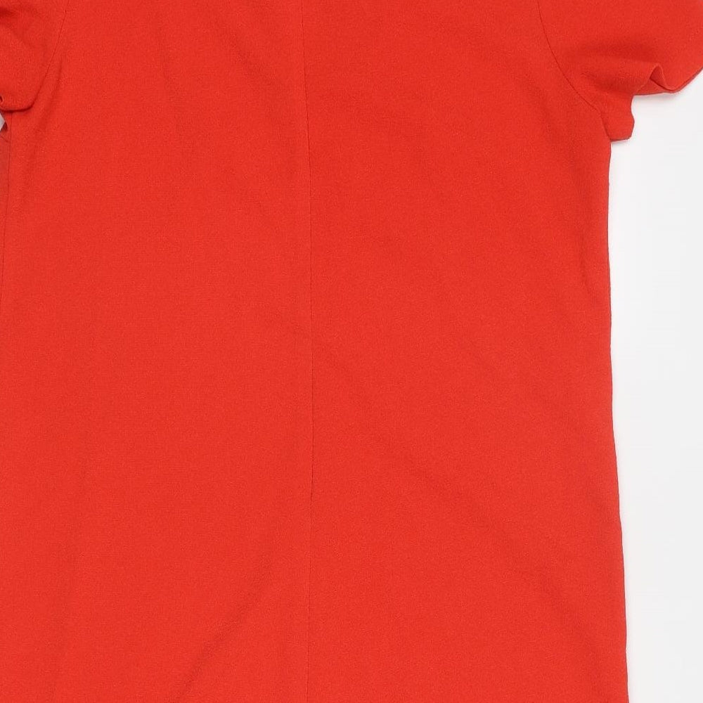 Warehouse Womens Red Polyester A-Line Size 16 Round Neck Zip