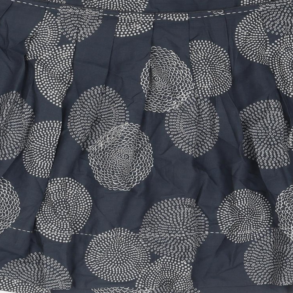 Marks & Spencer Womens Grey Geometric Polyester A-Line Skirt Size 34 in Zip