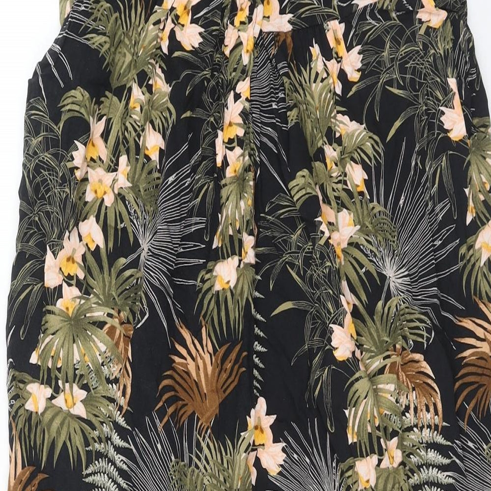 Warehouse Womens Multicoloured Floral Viscose A-Line Size 14 Off the Shoulder Pullover