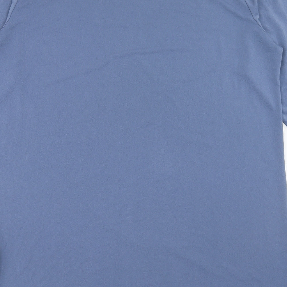H&M Womens Blue Polyester A-Line Size L Round Neck Pullover