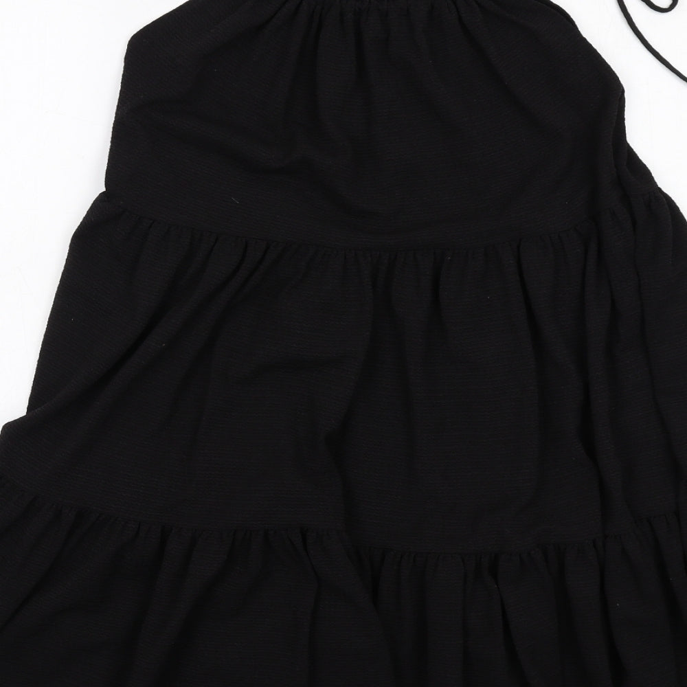 H&M Womens Black Polyester Tank Dress Size S Round Neck Pullover