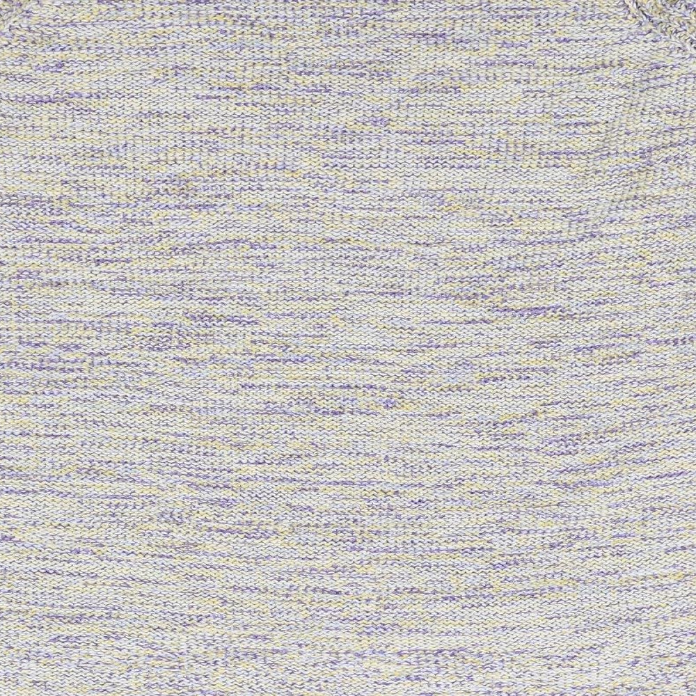 M&Co Womens Yellow Scoop Neck Cotton Pullover Jumper Size 14
