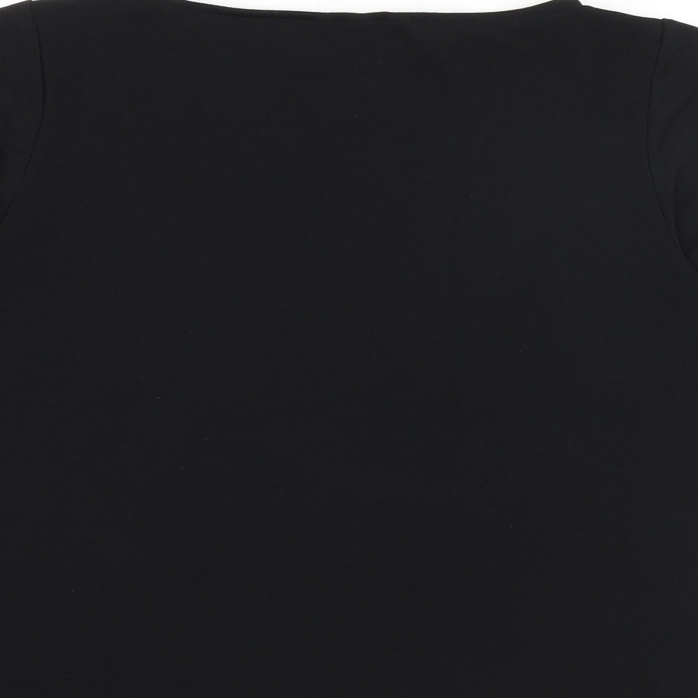 H&M Womens Black Polyester Basic Blouse Size M Round Neck